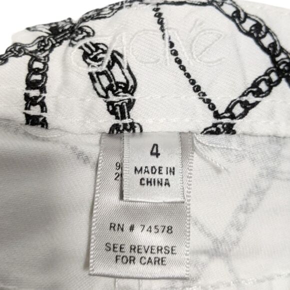 CACHE Chain Print White Denim Mini Skirt 4 - Picture 3 of 7